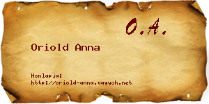 Oriold Anna névjegykártya