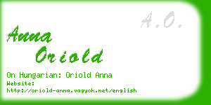anna oriold business card
